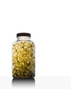 Bottle full of fish oil omega 3 and vitamin D Royalty Free Stock Photo