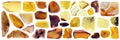 Amber jewel stones set Royalty Free Stock Photo