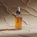 Amber Liquid in Glass Dropper Bottle Royalty Free Stock Photo