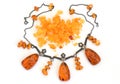 Amber necklace figural dancers from Russia