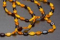 Amber Necklaces In Close up view.
