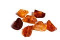 Amber pieces isolated on white Royalty Free Stock Photo
