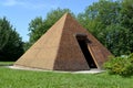 Amber pyramid in summer day. Settlement Amber, Kaliningrad region