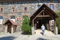 AMBER, RUSSIA.The tourist goes to museum exhibition complex Amber Lock