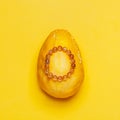 Amber semiprecious bracelet on yellow background