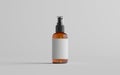 Amber Spray Bottle Mockup - One Bottle. Blank Label. 3D Illustration