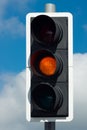 The amber street signal. Royalty Free Stock Photo