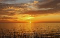 Amber Sunset, Palos Verdes Peninsula, South Bay of Los Angeles County, California Royalty Free Stock Photo