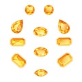 Amber Topaz Set Isolated Objects