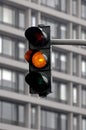 Amber traffic light Royalty Free Stock Photo