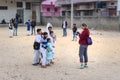 Foreign photographer takes pictures of Indian boys in the street in Amer. Rajasthan. India