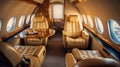 ambiance blurred private jet interior Royalty Free Stock Photo