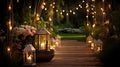 ambiance outdoor party lights Royalty Free Stock Photo