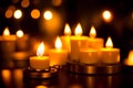 Ambient Glow of Battery Operated LED Candles for a Cozy Atmosphere.AI Generated