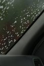 Ambient green reflection and muted dashboard silhouette details Royalty Free Stock Photo