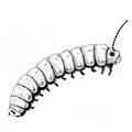 Ambient Occlusion Style Drawing Of Butterfly Caterpillar