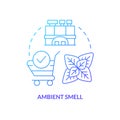 Ambient smell blue gradient concept icon