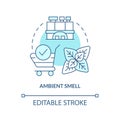 Ambient smell turquoise concept icon