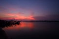 Ambient Sunset light Reflection on calm moody lake