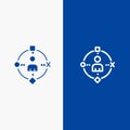 Ambient, User, Technology, Experience Line and Glyph Solid icon Blue banner Line and Glyph Solid icon Blue banner Royalty Free Stock Photo