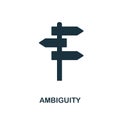 Ambiguity icon. Monochrome style design from big data icon collection. UI. Pixel perfect simple pictogram ambiguity icon. Web desi