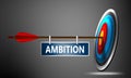 Ambition banner hang on arrow hit on bull eye