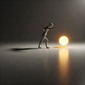 Reaching Shadow Toward Glowing Orb Royalty Free Stock Photo
