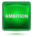 Ambition Neon Light Green Square Button Royalty Free Stock Photo