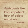 Ambition is Buddha wood Royalty Free Stock Photo
