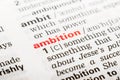 Ambition Word Definition Royalty Free Stock Photo