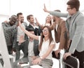 Ambitious business team celebrating success in the office Royalty Free Stock Photo