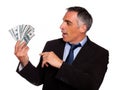 Ambitious executive looking dollars Royalty Free Stock Photo