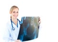 Ambitious female doctor looking at a x-ray Royalty Free Stock Photo