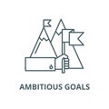 Ambitious goals vector line icon, outline concept, linear sign