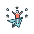 Color illustration icon for Ambitious, joyful and wishful