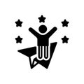 Black solid icon for Ambitious, joyful and wishful