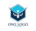 ambitious sharp vision eyes owl bird vector logo design Royalty Free Stock Photo