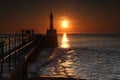 Amble Harbour at dawn Royalty Free Stock Photo