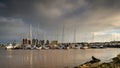 Amble Marina and Town beyond Royalty Free Stock Photo