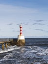 Amble, Northumberland, pier and lighthouse, UK Royalty Free Stock Photo