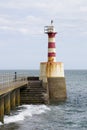 Amble / Warkworth Harbour South Pier light Royalty Free Stock Photo