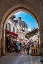 Vertical image of the main historical gate towards the castle in Amboise