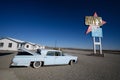 Amboy, CA, USA, November 1st, 2019: Legendary Roy`S Motel and Cafe on the historic Route 66