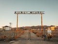 Amboy School sign, on Route 66 in the Mojave Desert of California