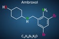 Ambroxol mucoactive drug molecule. It is aromatic amine, secretolytic and secretomotoric agent used in the treatment of