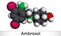 Ambroxol mucoactive drug molecule. It is aromatic amine, secretolytic and secretomotoric agent used in the treatment of