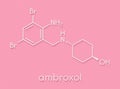 Ambroxol secretolytic drug molecule. Also often used in treatment of soar throat. Skeletal formula.