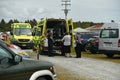Ambulance attends to a patient