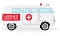 Ambulance car. Emergency medical service vehicle health symbol. Hospital transport. Royalty Free Stock Photo