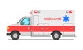 Ambulance car, emergency medical service vehicle vector Illustration on a white background Royalty Free Stock Photo